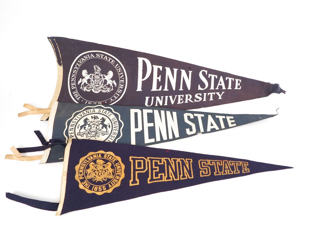 (3) Penn State Pennants: Lot of 3 Penn State Pennants. 23-28"
