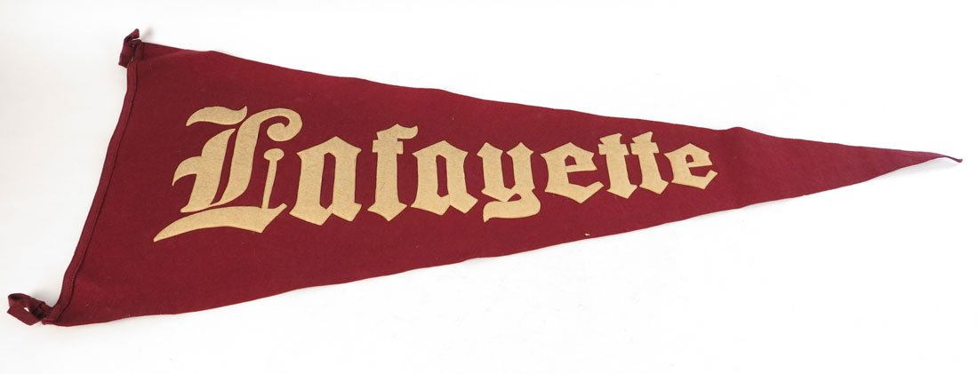 Lafayette College Pennant with Sewn on Letters, 40": Lafayette Pennant with Sewn on Letters. 40"