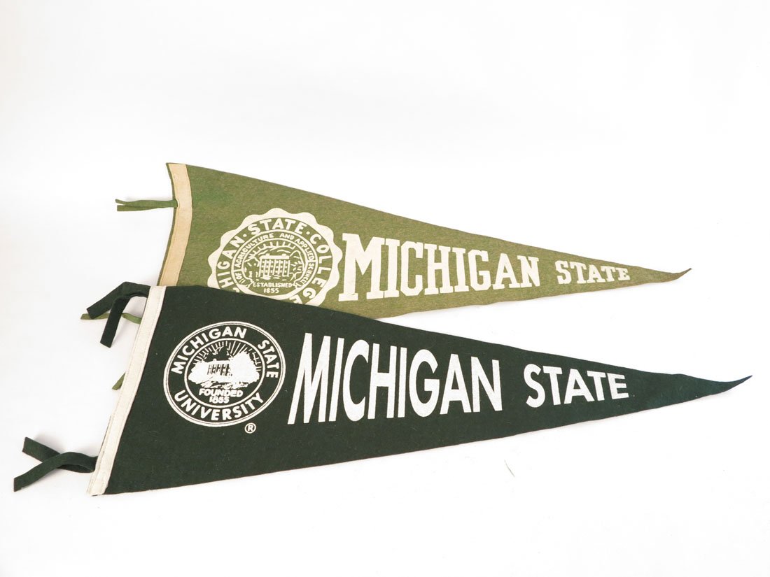 Pair of Michigan State University Pennants, 29-30": Pair of Michigan State Pennants. 29-30"