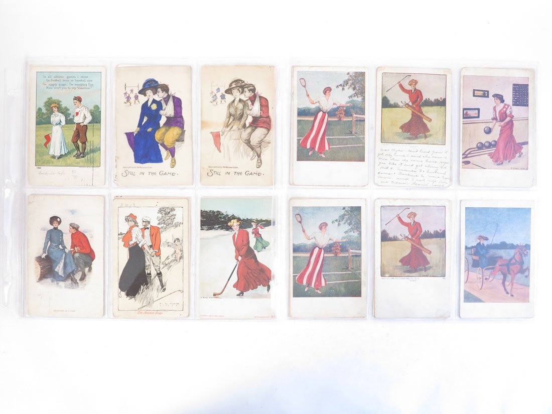 (24) Sporting Postcards, Some by F. Earl Christy: Lot of 24 Sporting Postcards. Including: 10 by F. Earl Christy.