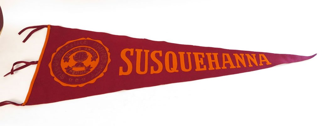 Large Susquehanna University Pennant, 46": Large Susquehanna University Pennant. Sewn on Letters. 46"