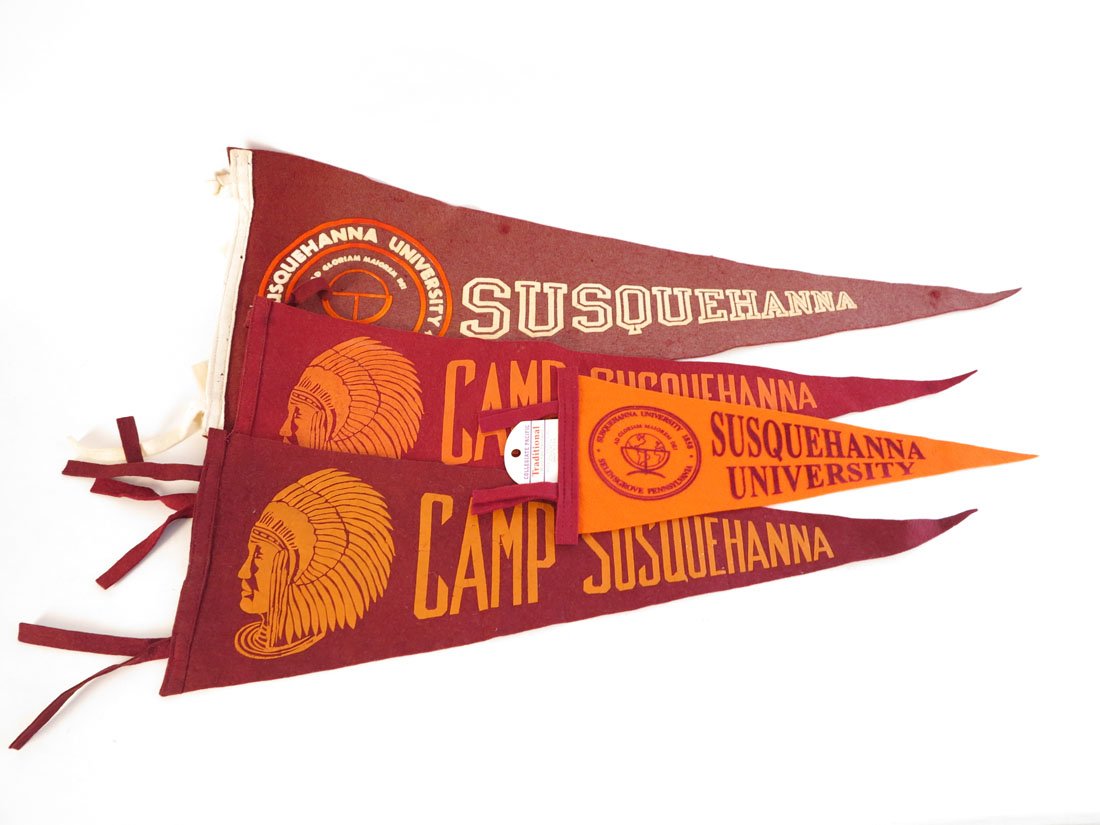 (4) Susquehanna University Pennants: Lot of 4 Susquehanna University Pennants. 14.5-27.5"