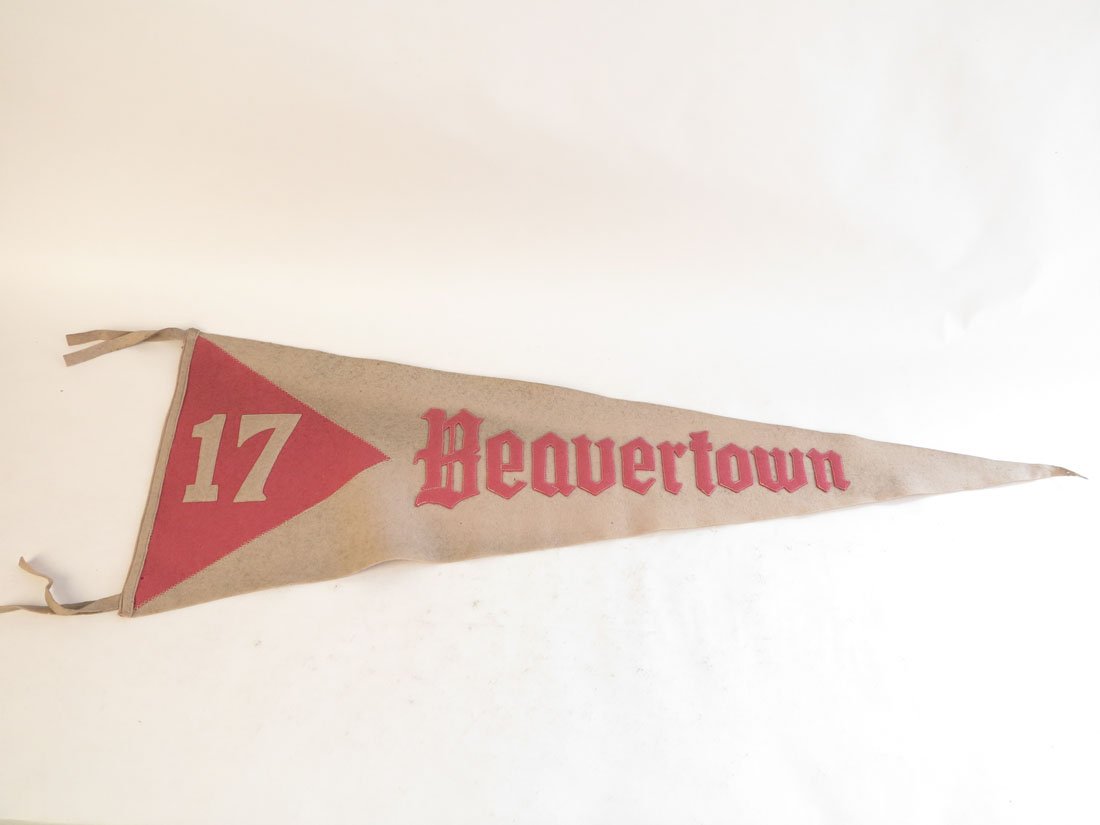 Beavertown PA 1917 Pennant, Sewn on Letters: Beavertown PA 1917 Pennant. Sewn on Letters. 35"