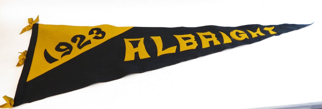Albright College 1923 Pennant, Sewn on Letters, 47": Albright College 1923 Pennant. Sewn on Letters. 47"