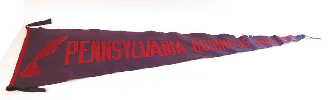 Pennsylvania Business College Pennant, 56": Pennsylvania Business College Pennant. Sewn on Letters. 56"