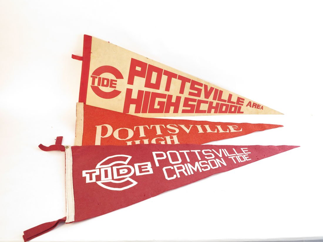 (3) Pottsville PA High School Pennants: Lot of 3 Pottsville PA High School Pennants. 29"
