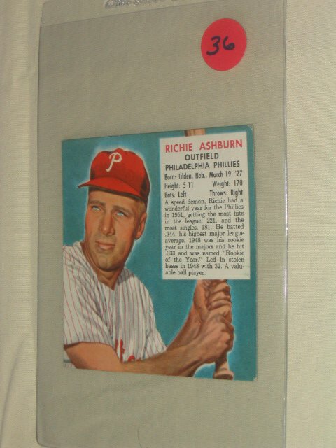 Richie Ashburn 1953 Red Man Tobacco Car