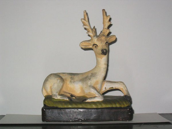 19th C Chalk Reclining Stag