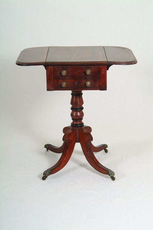 Walnut Duncan Phyfe Style Two Drawer Stand