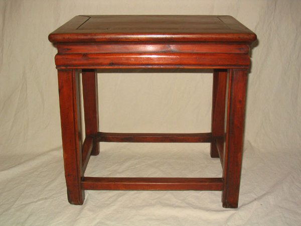 Mixed Wood Rectangular Stool
