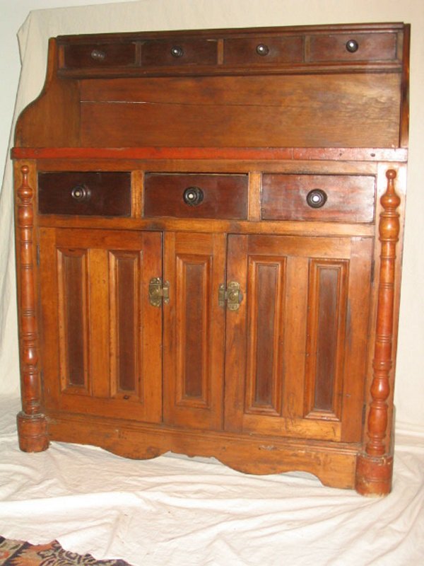 Early Two Door, Seven Drawer Pine Kitchen Cabinet