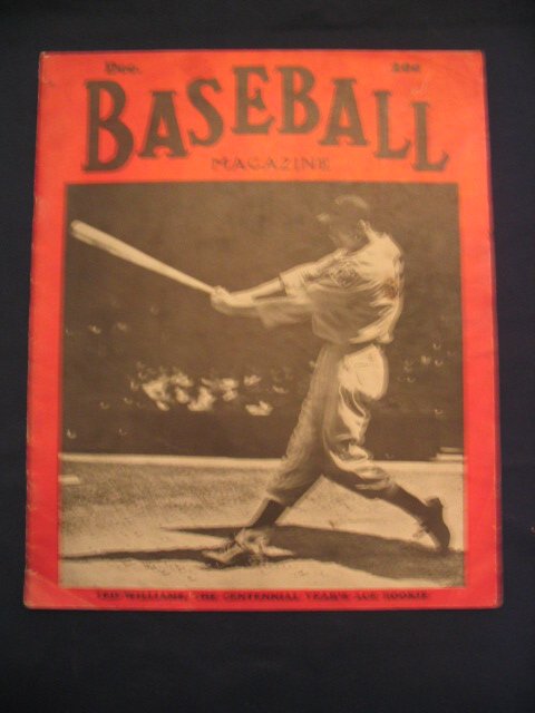 Baseball Magazine 1939 Ted Williams on Cover