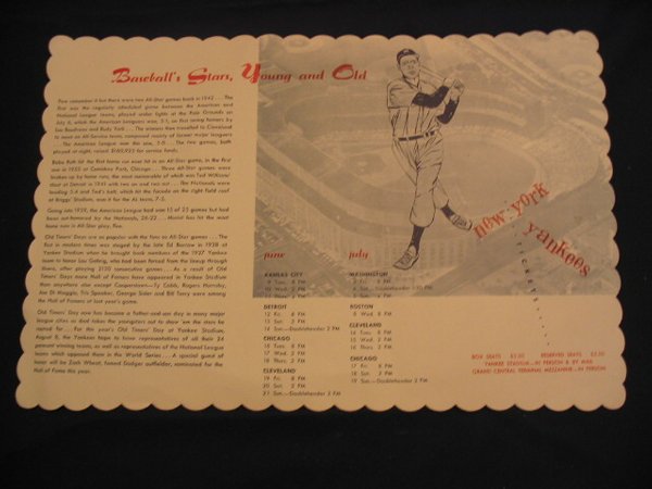 Joe DiMaggio1959 Table Setting Advertising