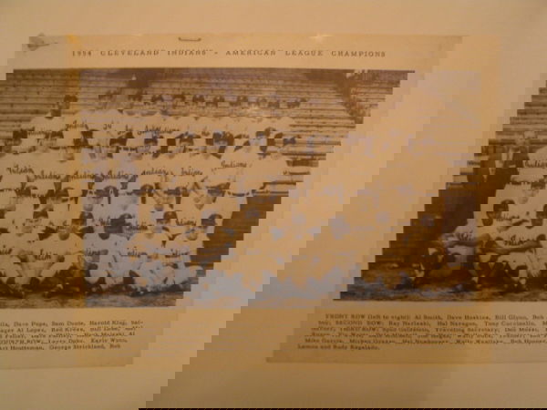 Cleveland Indians 1954 Team Premium: of the American League Champions. Players Pictured Include Feller, Doby, Wynn, Newhouser, Lemon, and Al Lopez