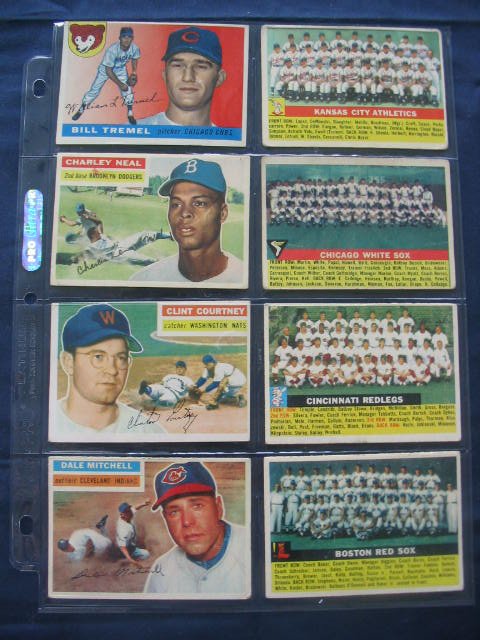 (8) 1950's Topps Baseball Cards, 4 Team Cards Shee: (8) 1950's Topps Baseball Cards, 4 Team Cards Sheet of Vintage 1950's Topps Baseball Cards with 4 Team Cards