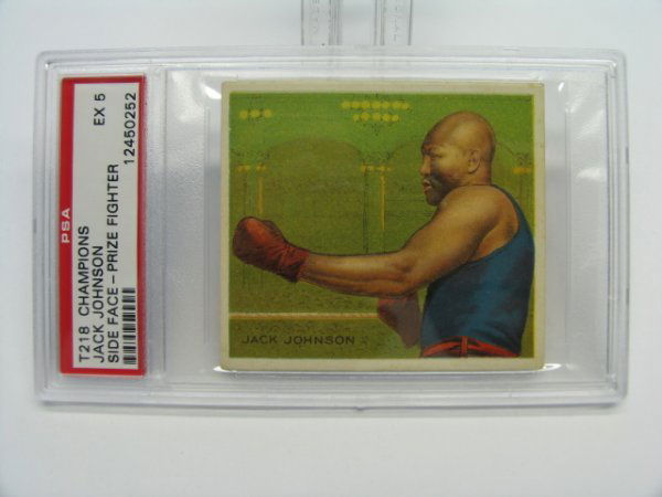 Jack Johnson 1910 T218 Tobacco Card PSA 5: Champions Prize Fighter