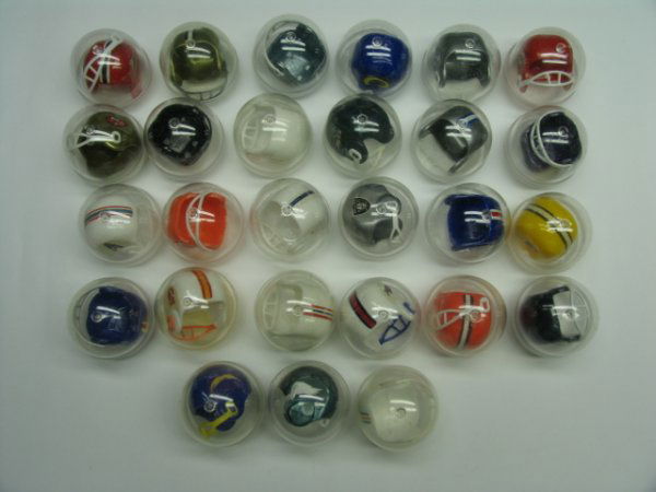 1976 NFL Helmet Bubble Gum Machine: Unopened Hoard Numerous Miniature Football Helmets Still in the Original Holders Mint