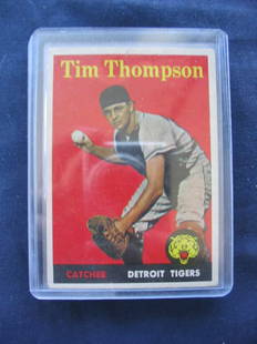 (4) Tim Thompson 1958 Topps Yellow Letter Variati: (4) Tim Thompson 1958 Topps Yellow Letter Variation Baseball Cards