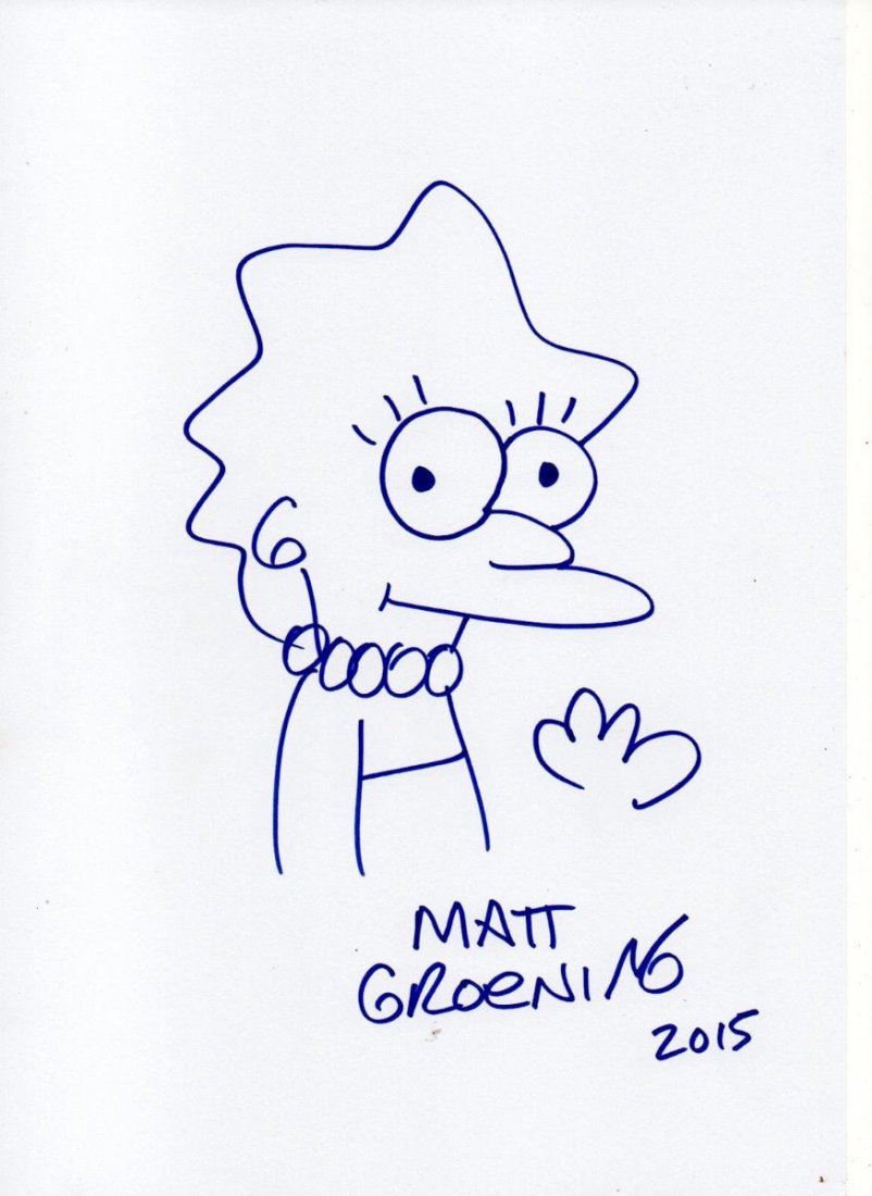 MATT GROENING DRAWING OF LISA SIMPSON. (1 of 1)