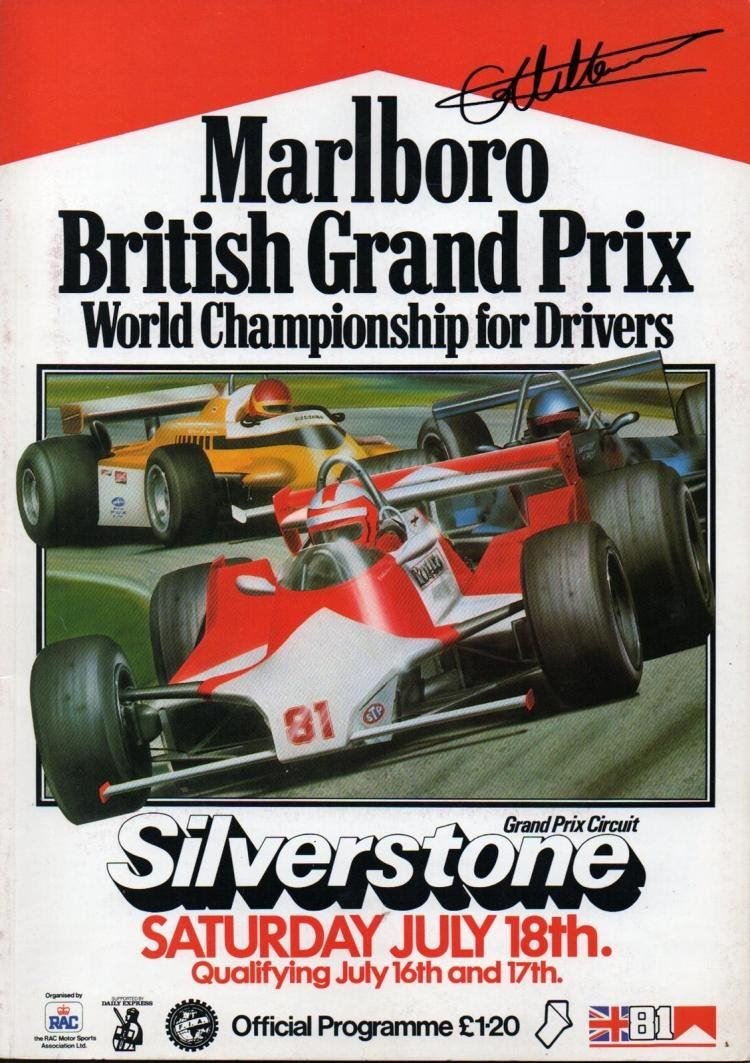 GILES VILLENEUVE SIGNED BRITISH GRAND PRIX PROGRAMME (1 of 1)