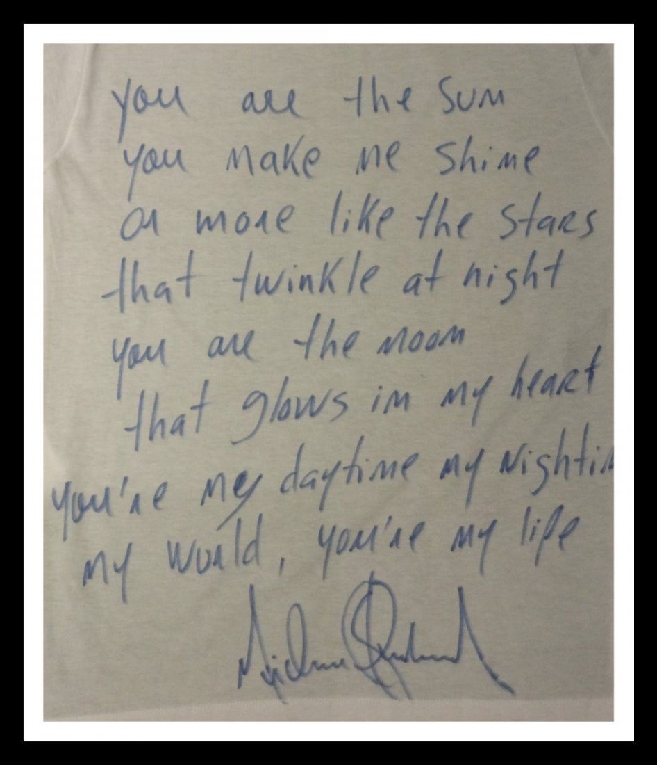 MICHAEL JACKSON 'YOU ARE MY LIFE' HAND WRITING LYRICS. (1 of 1)