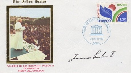 Pope John Paul II signed first day cover. (1 of 1)