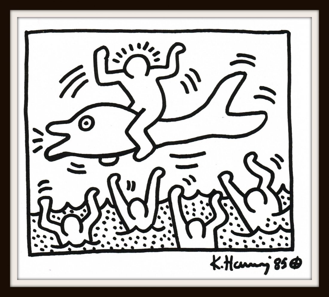 KEITH HARING: MAN ON DOLPHIN. (1 of 1)