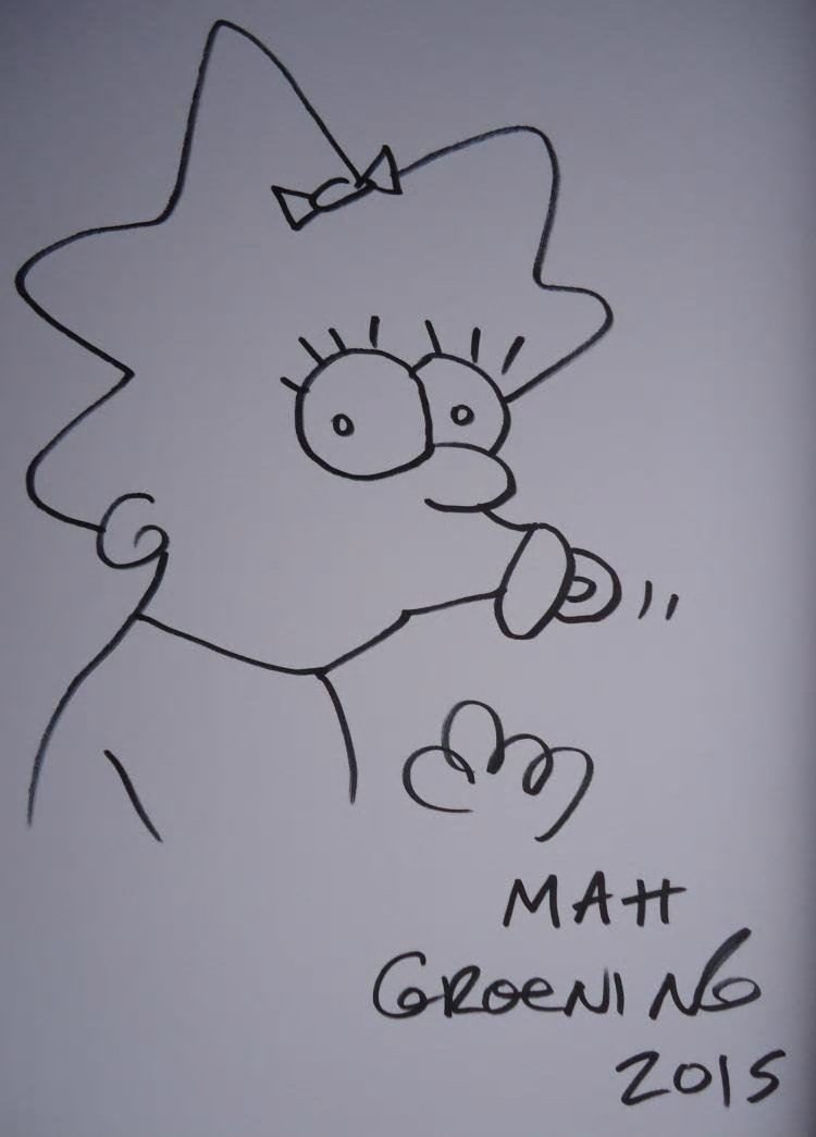 MATT GROENING DRAWING OF MAGGIE SIMPSON. (1 of 1)