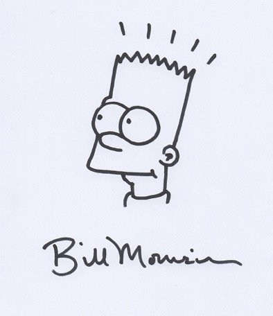 BART SIMPSON DRAWING.: Bart Simpson drawing by Bill Morrison.