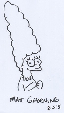 MADGE SIMPSON.: A 2015 drawing of Madge Simpson from The Simpsons drawing by Matt Groening.