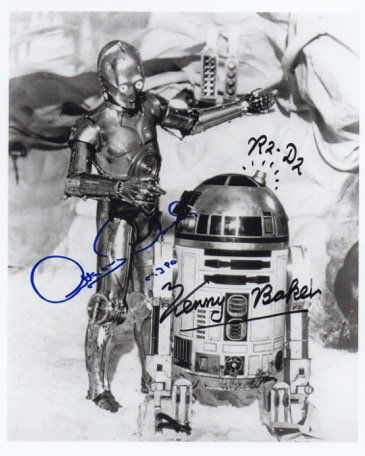 Star Wars R2D2 and C3P0 Double signed photograph. (1 of 1)