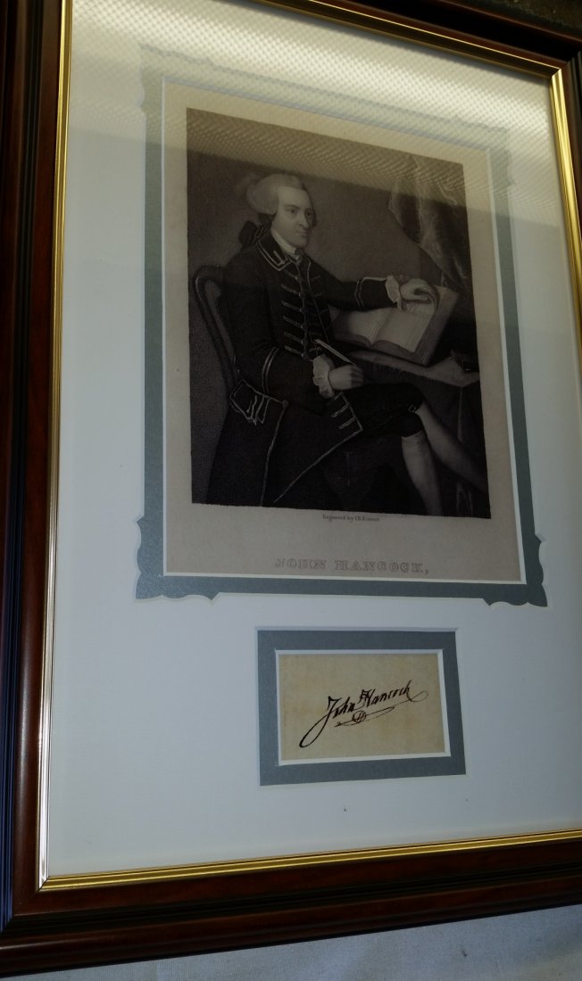 PRESIDENT JOHN HANCOCK SIGNED. (1 of 2)