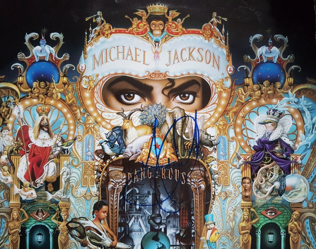 MICHAEL JACKSON SIGNED DANGEROUS LP. (1 of 2)