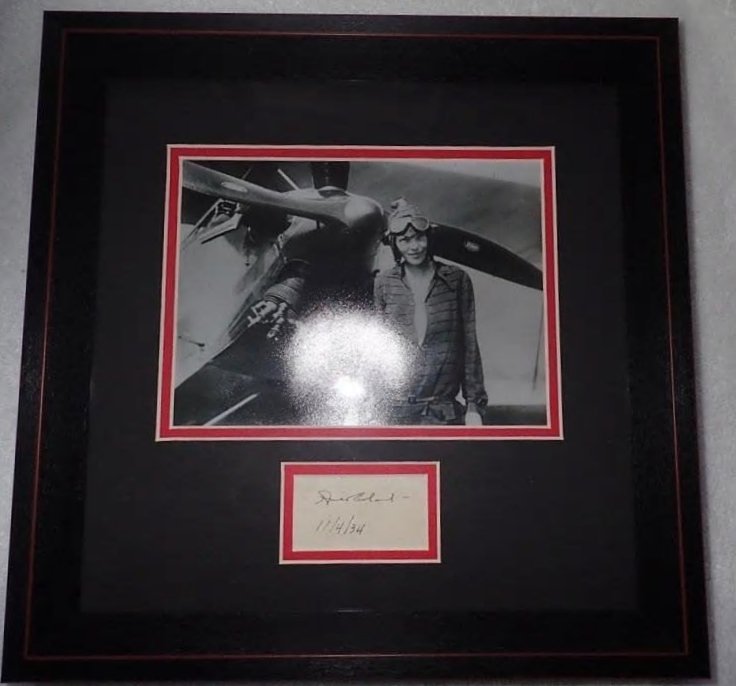 AMELIA EARHART SIGNED PAPER. (1 of 1)