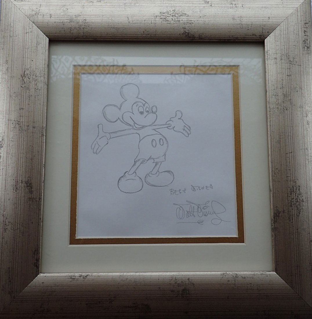 WALT DISNEY HAND DRAWING OF MICKEY MOUSE. (1 of 1)