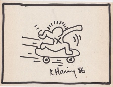 Keith Haring original skateboard drawing. (1 of 1)