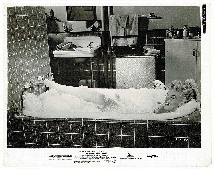 VINTAGE MARILYN MONROE 1955 STILL: SEVEN YEAR ITCH.: Vintage Marilyn Monroe still. The Seven Year Itch, the classic 1955 Billy Wilder melodramatic sex comedy (Based upon an original Play 'The Seven Year Itch' by George Axelrod and the movie that feature