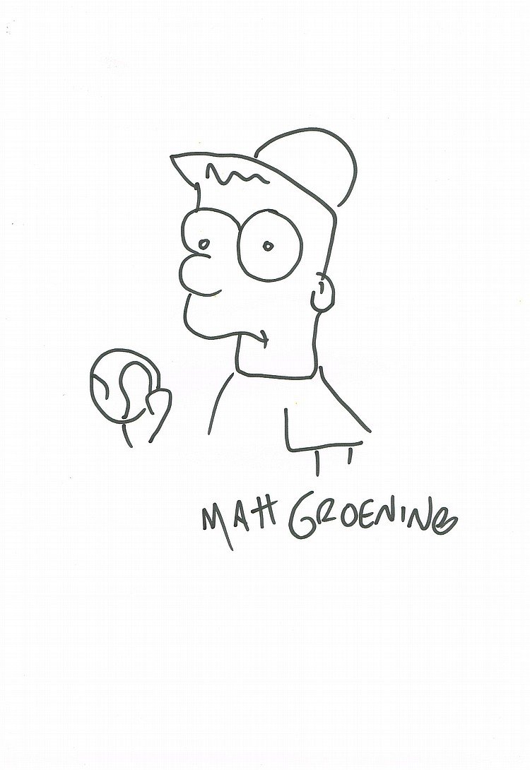 MATT GROENING: BART SIMPSON BASEBALL. (1 of 1)