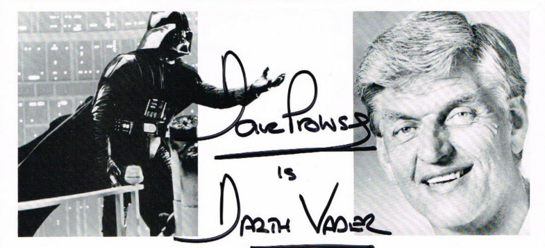 DAVE PROWSE: DARTH VADER SIGNED. (1 of 1)