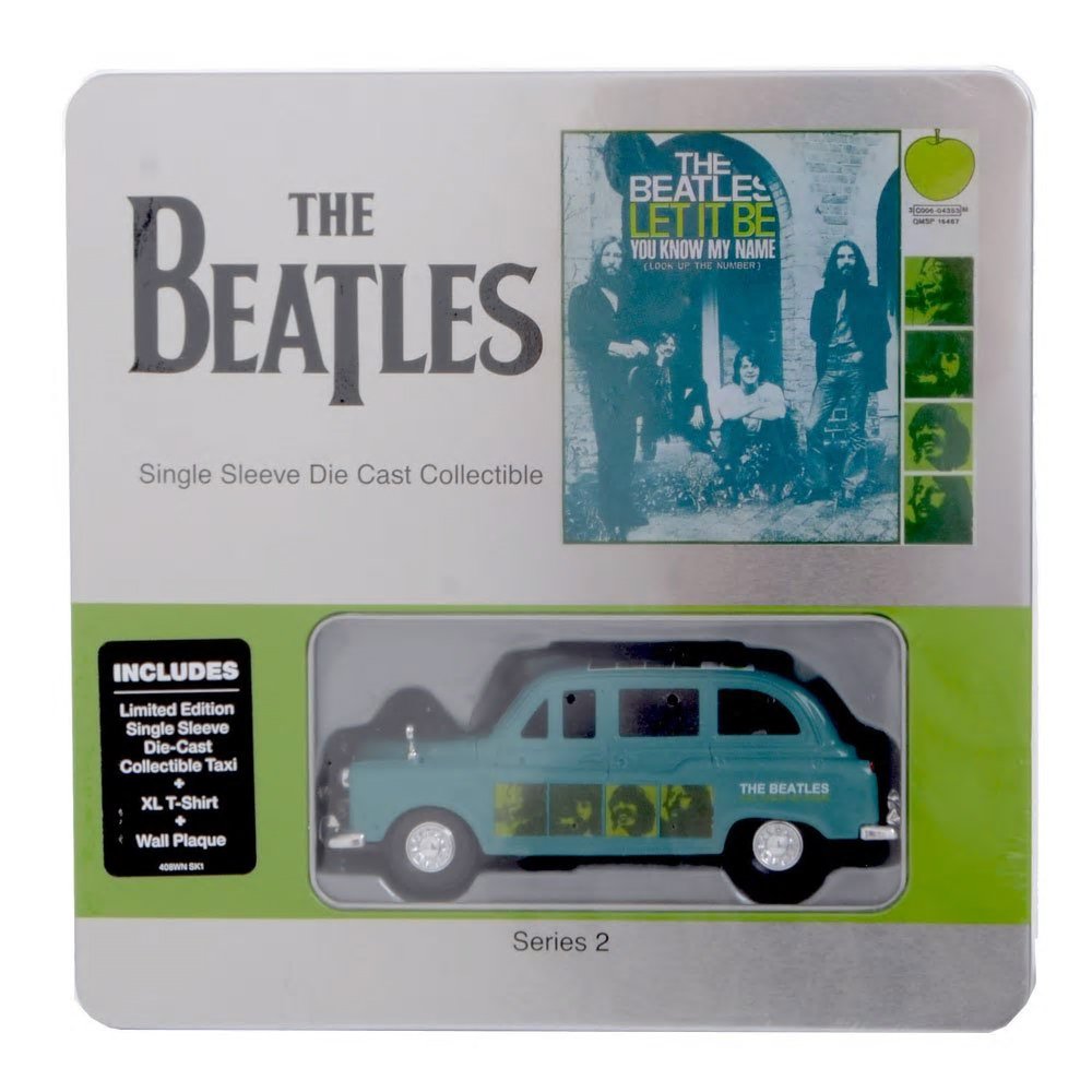 THE BEATLES: LET IT BE LIMITED EDITION DIE CAST.: The Beatles Limited Edition Collectable Die Cast Taxi, T-Shirt and Wall Plaque. Sealed.