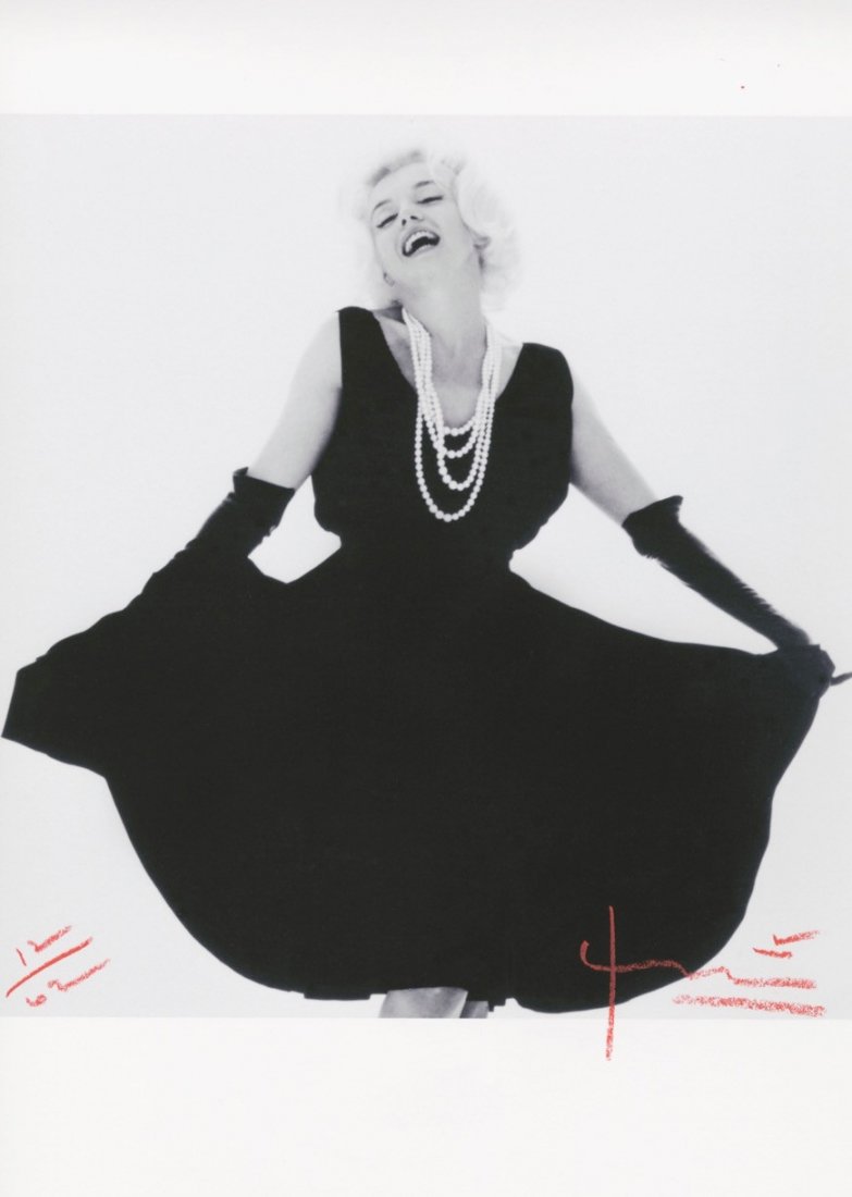 BERT STERN SIGNED: MARILYN GLAMOUR DRESS DIOR LAUGHING. (1 of 2)