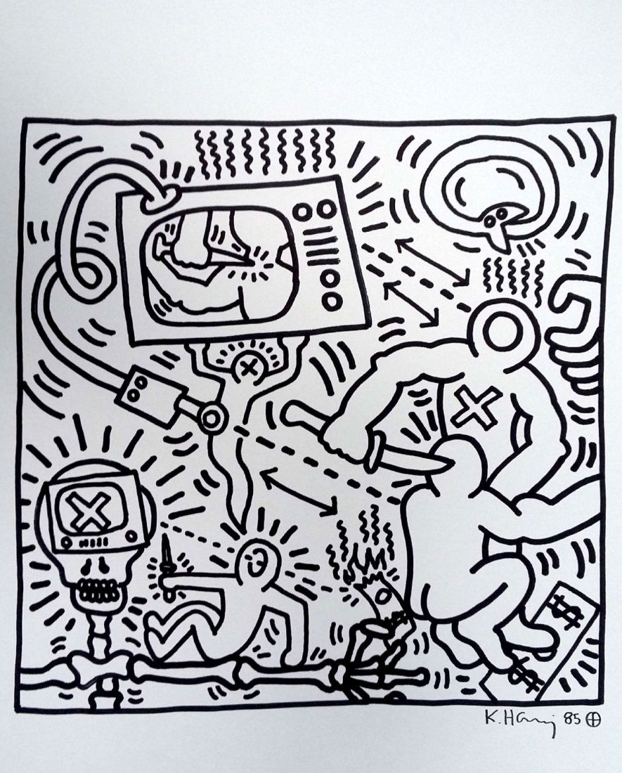 KEITH HARING: MAN KILLS MAN. (1 of 2)