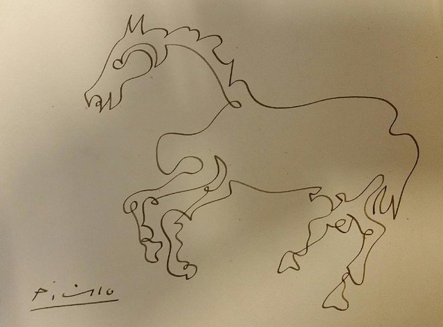PICASSO: HORSE LINE DRAWING. (1 of 3)