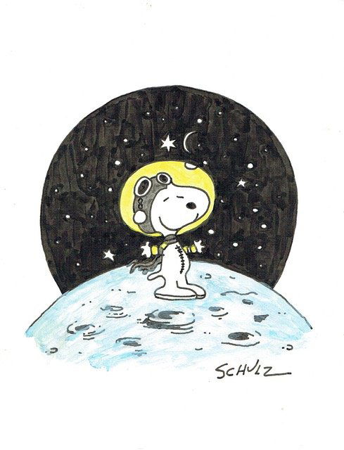 CHARLES SCHULZ: SNOOPY ON THE MOON. (1 of 2)
