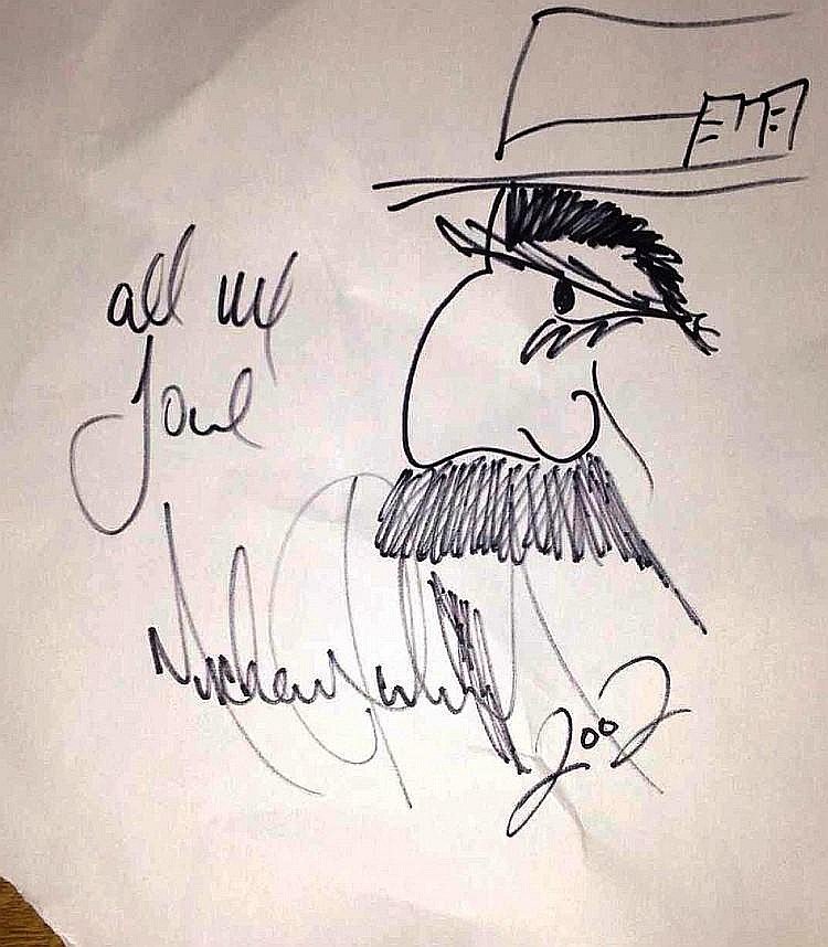 MICHAEL JACKSON: DRAWING OF OLD MAN. (1 of 2)