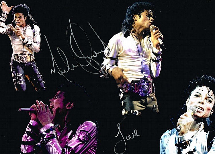 MICHAEL JACKSON SIGNED 'BAD ON STAGE' PHOTO. (1 of 1)
