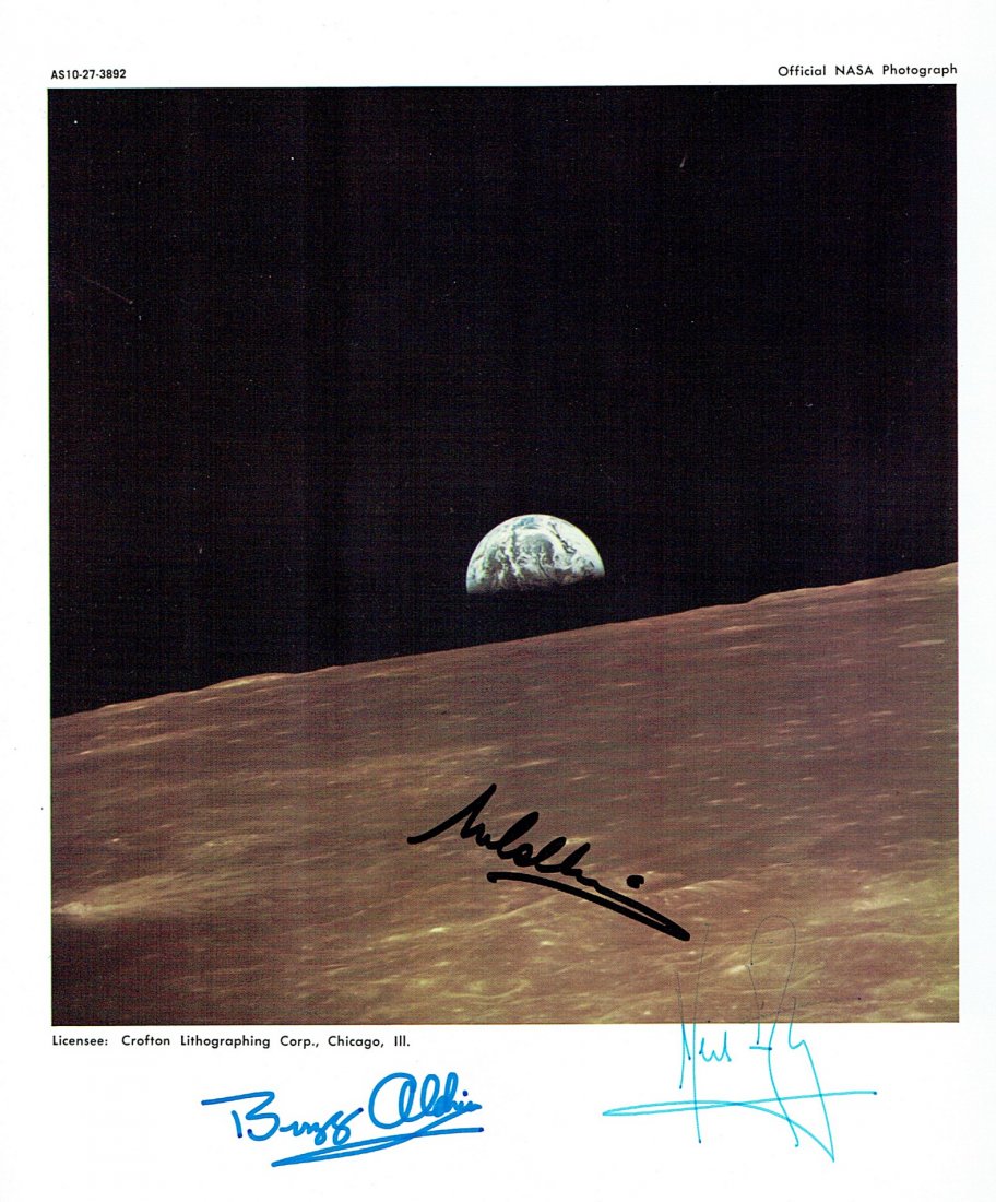ARMSTRONG/ALDRIN/COLLINS SIGNED. (1 of 2)