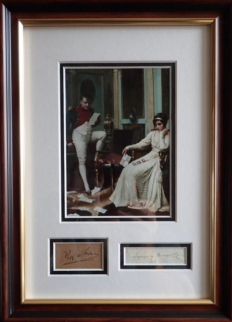 Napoleon & Josephine Signatures framed. (1 of 2)