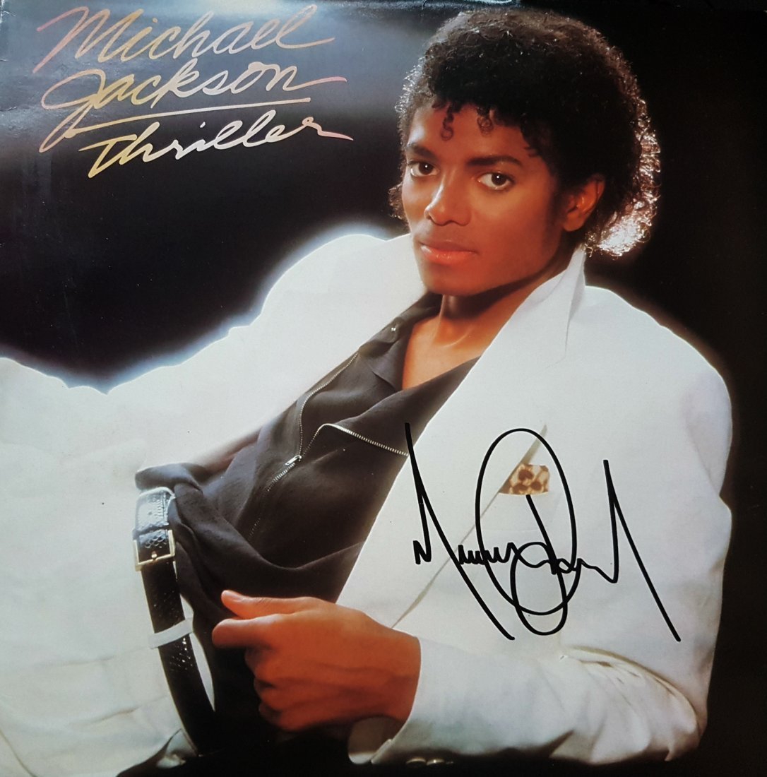 MICHAEL JACKSON SIGNED THRILLER LP. (1 of 2)