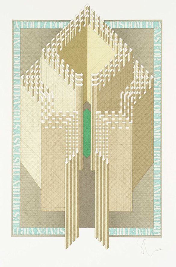 Tom Phillips: Signed and Numbered. Dante Canto IV/1: A: Tom Phillips has been put right back on the centre stage at the Royal Academy's summer show with his own room. He is one of many artists who have approached Dante and his take is typically unique. Scr